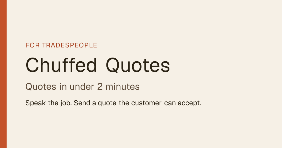 Quote builder · Chuffed Quotes